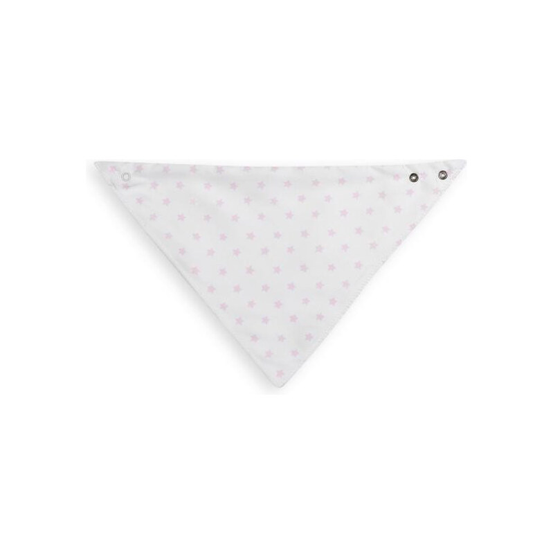 Interbaby Dětský šátek 38 x 27 cm Bílý + růžové hvězdičky