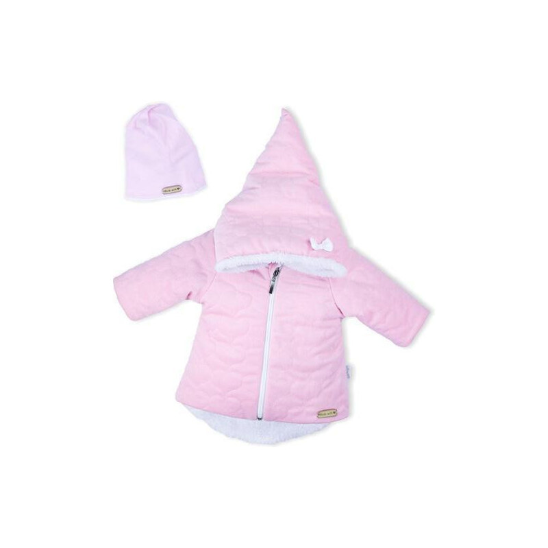Nicol Zimní kojenecký kabátek s čepičkou Kids Winter růžový Vel.