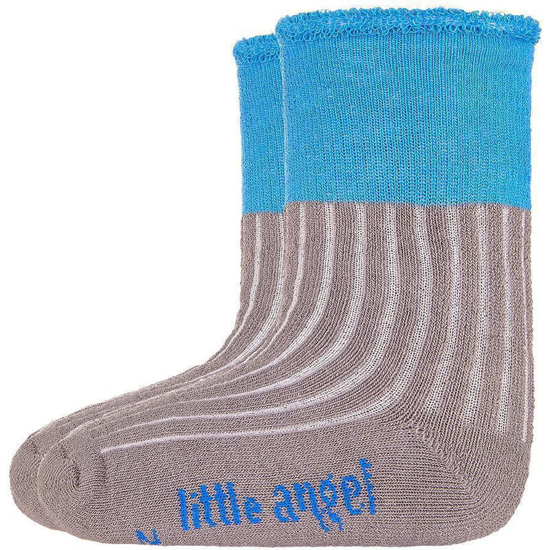 Little Angel Ponožky froté Outlast Tm. šedá/modrá Vel. 10-14 (7