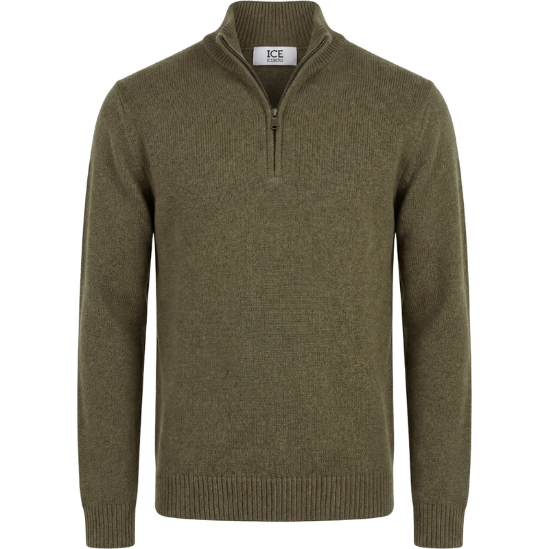ICEBERG Half Zip Green svetr