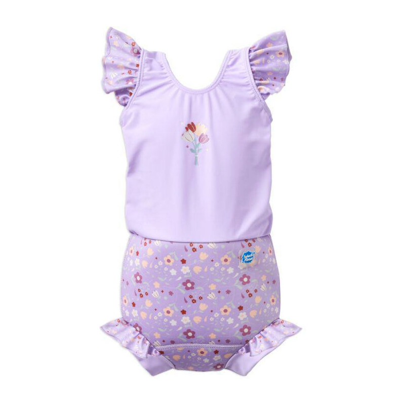 Splash About Plavky Happy Nappy kostýmek - Lilac Spring Frills s