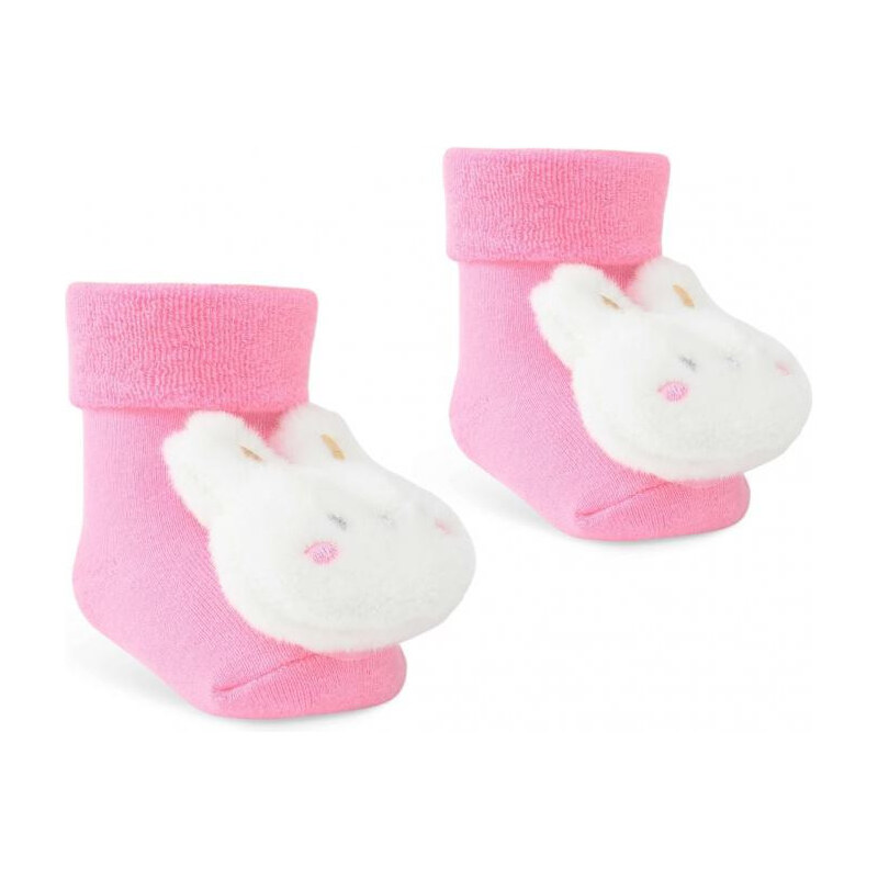 Baby Nellys Kojenecké froté ponožky Králíček, růžové Baby Nellys Vel. 112623149