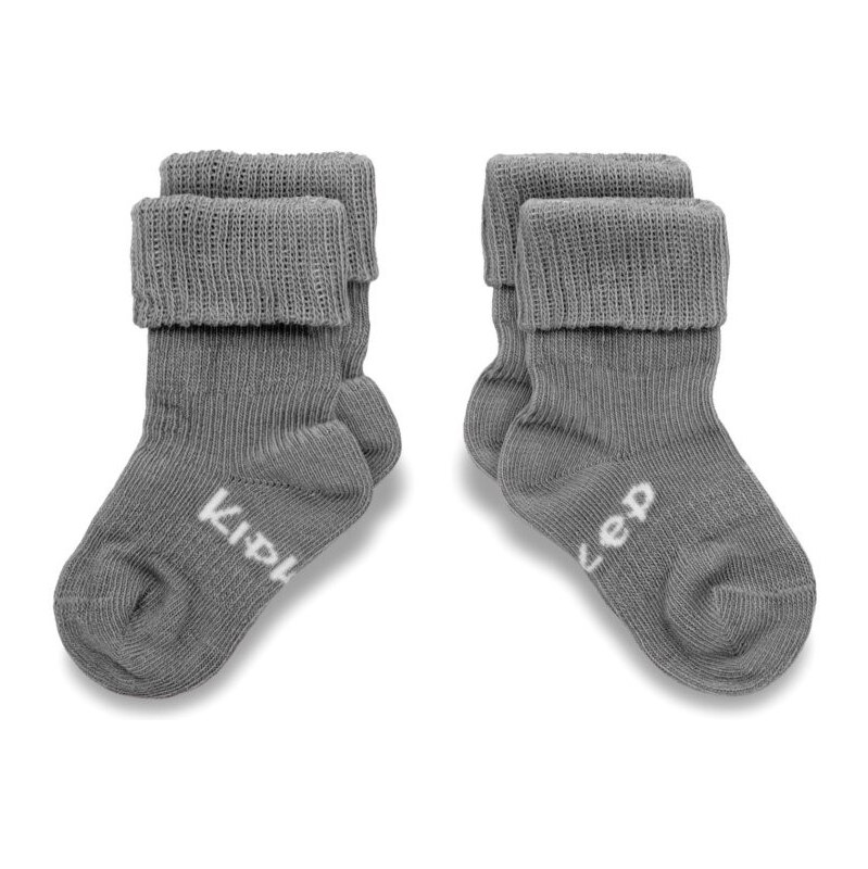 KipKep Dětské ponožky Stay-on-Socks 2páry Pebble Grey Vel. 0-6 m