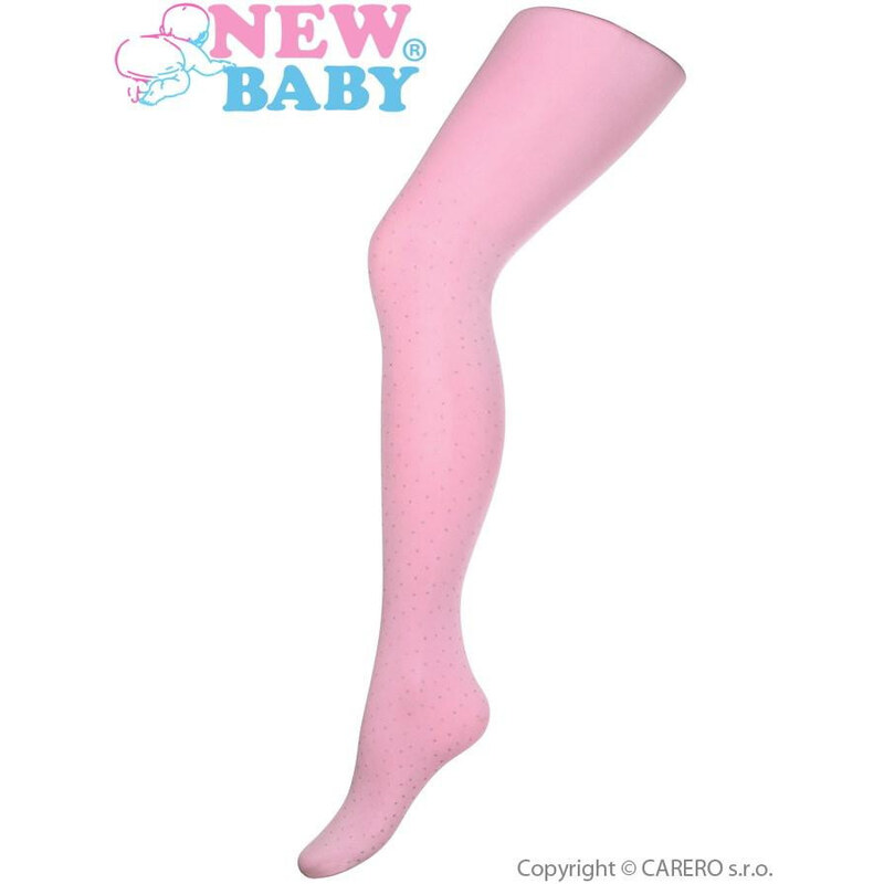 New Baby Bavlněné punčocháče 3D Světle růžové s puntíky Vel. 116