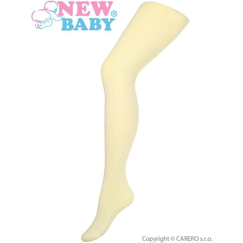 New Baby Bavlněné punčocháče 3D Béžové s puntíky Vel. 116 (5-6