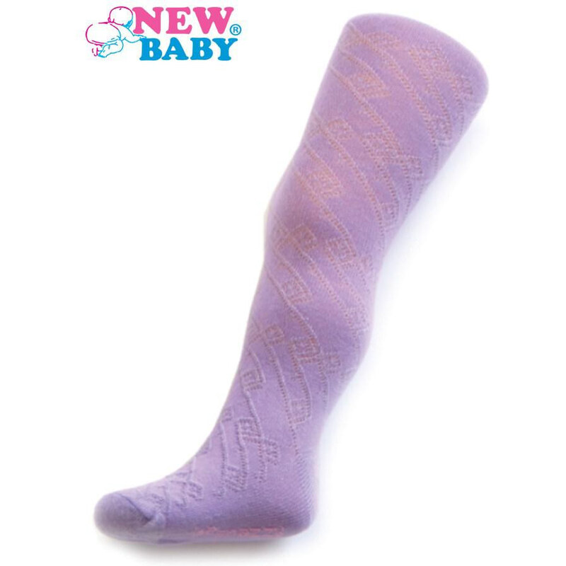 New Baby Žakárové punčocháče Fialové Vel. 116 (5-6 let)