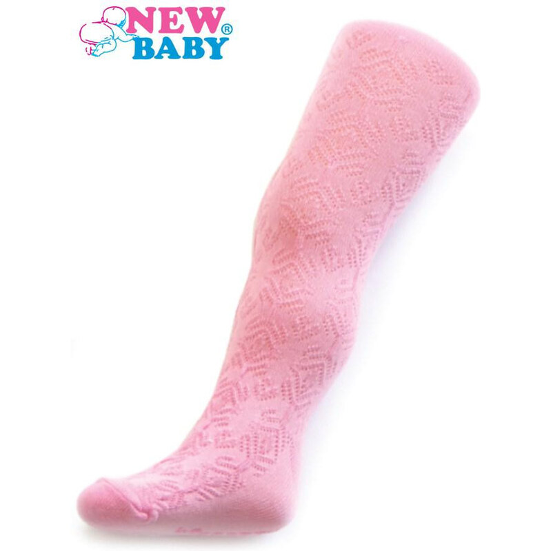 New Baby Žakárové punčocháče Růžové Vel. 128 (7-8 let)
