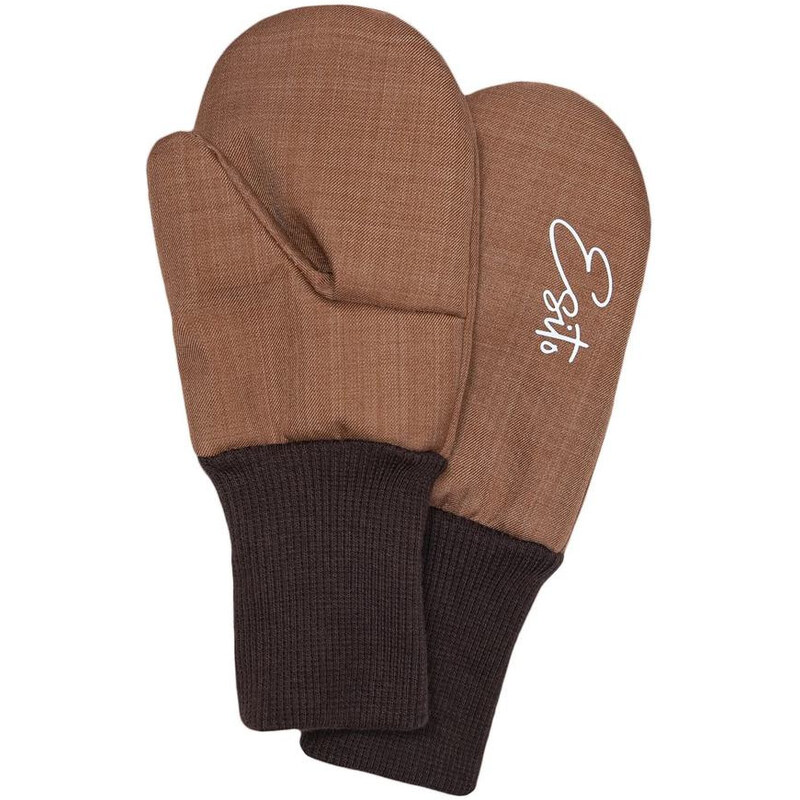 Esito Zimní palcové rukavice softshell s beránkem Brown Vel. 1 -