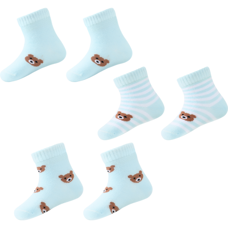 Be Snazzy Kojenecké ponožky 3 páry medvídci 6 - 9 měsíce 0 - 3