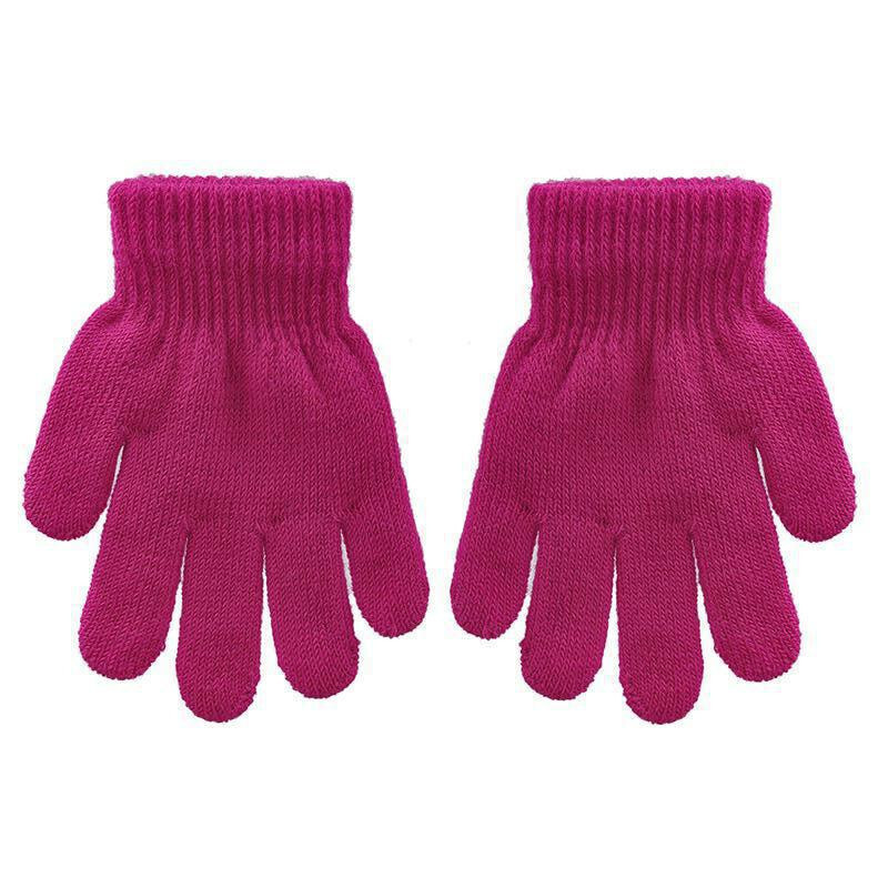 Be Snazzy Dětské pletené prstové rukavice 9 - 11 let Fuchsia