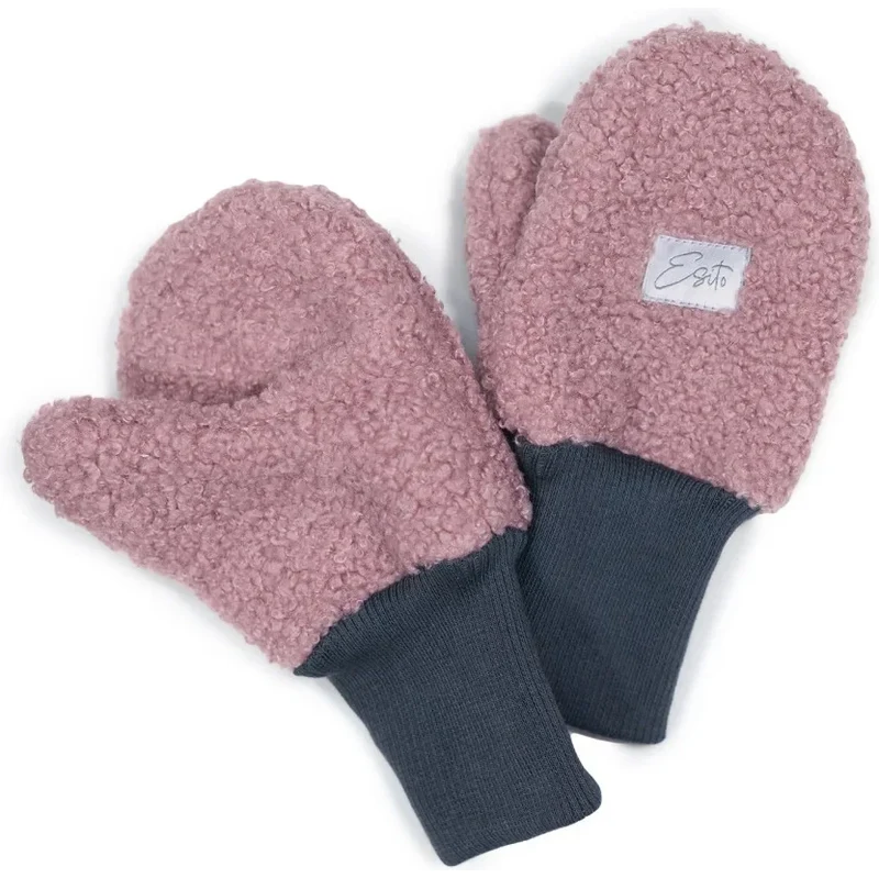 Esito Zimní palcové rukavice Teddy fleece double Cyclamen pink