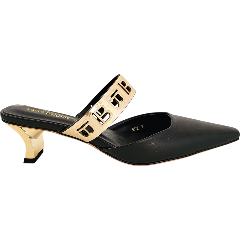 Černé mule lodičky Laura Biagiotti Calf Black