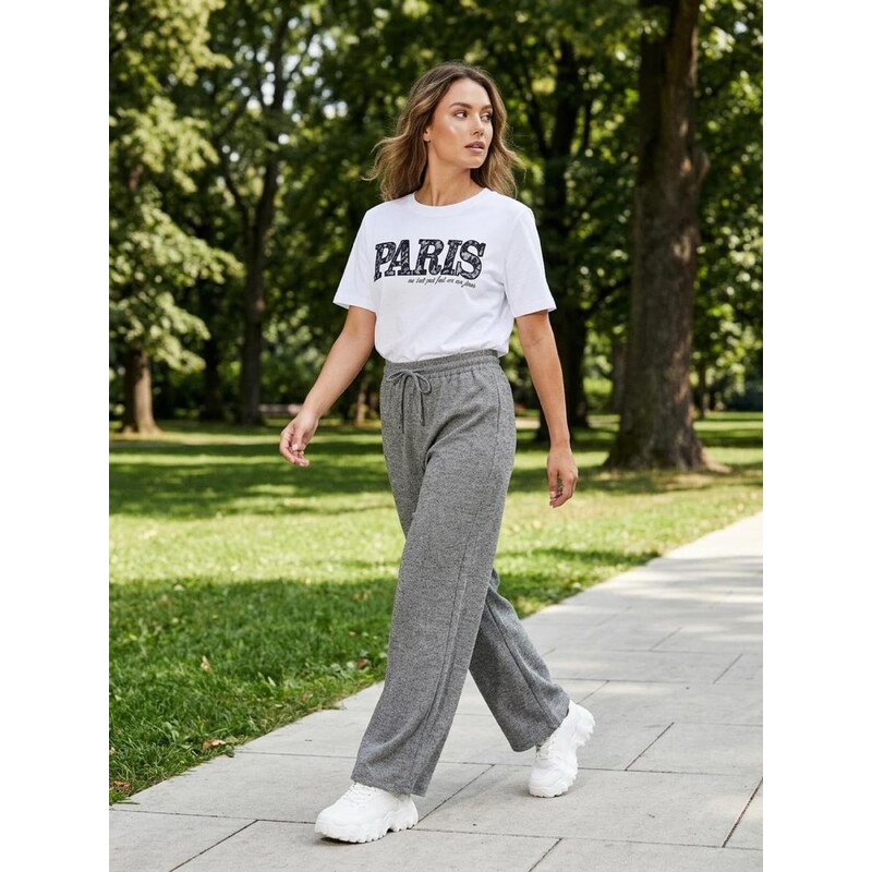 Sinsay - Kalhoty wide leg - šedá