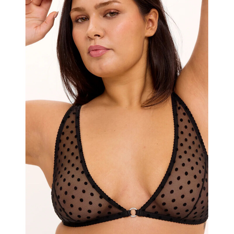 Understatement Podprsenka Mesh Plunge Black Dots S