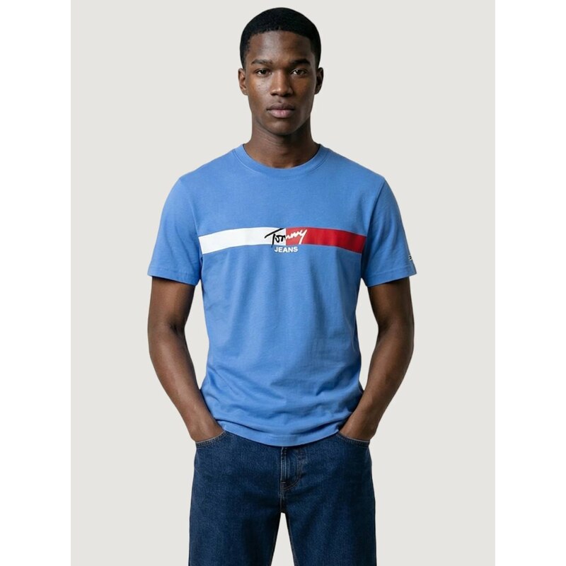 Tommy Jeans pánské modré tričko