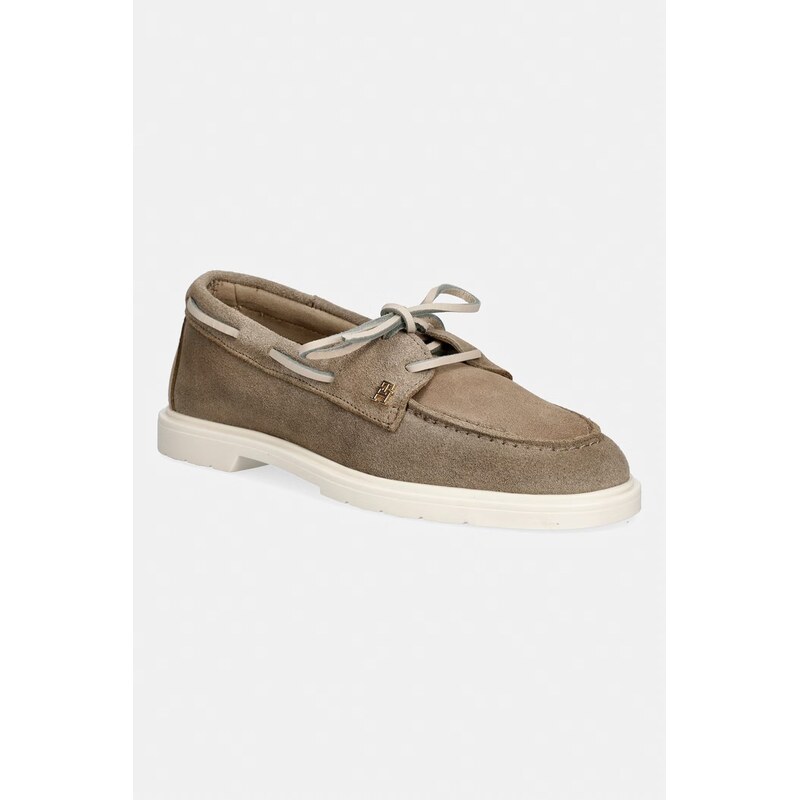 Tommy Hilfiger mokasíny dámské semišové LIGHT SUEDE BOAT SHOE