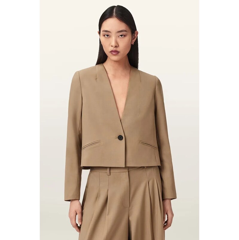 AllSaints jednořadé sako dámské s vlnou POPPY 114398388