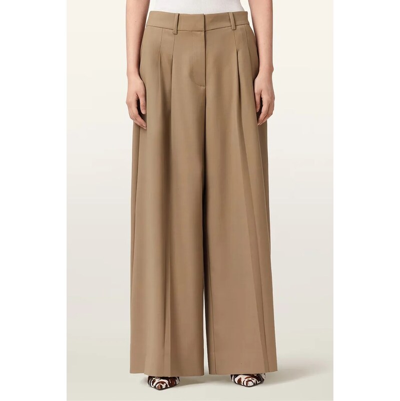AllSaints kalhoty se širokými nohavicemi dámské s vlnou POPPY 114398389