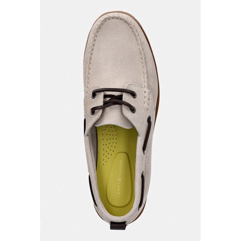 Tommy Hilfiger mokasíny pánské semišové HILIFGER LIGHT SDE BOAT SHOE