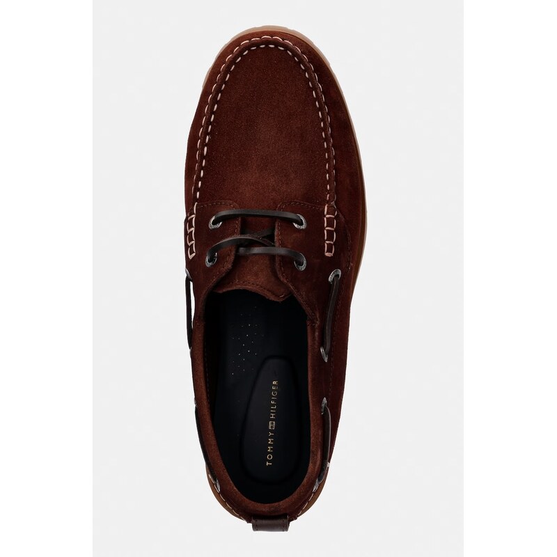Tommy Hilfiger mokasíny pánské semišové HILIFGER LIGHT SDE BOAT SHOE