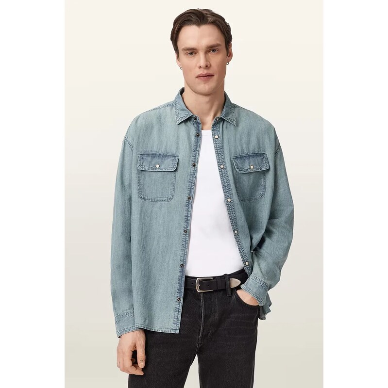 AllSaints pánská džínová košile GRIBBS