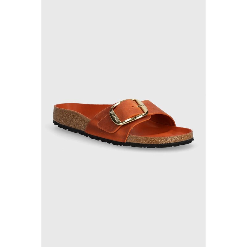 Birkenstock pantofle na plochém podpatku dámské nubukové