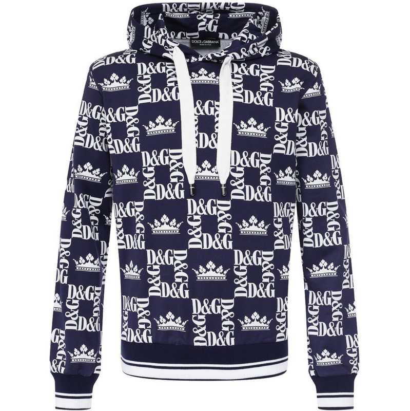 DOLCE & GABBANA Crowns Print Blue mikina