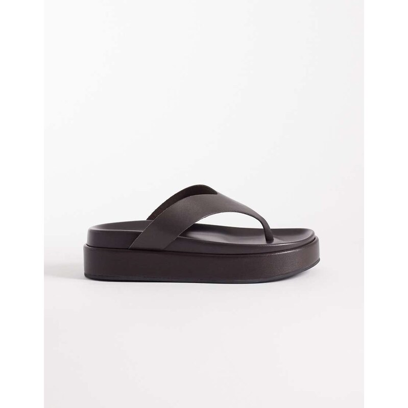 Tony Bianco Jetta toe thong flatform sandals in chocolate brown 114403704