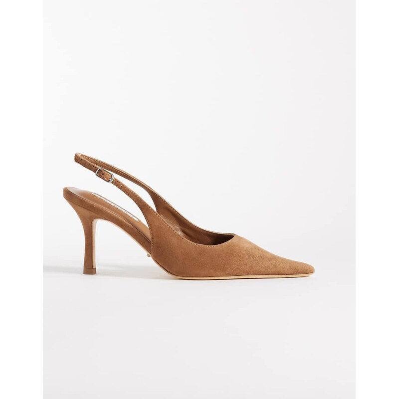 Tony Bianco Samar slingback heeled shoes in taupe suede-Neutral 115519711