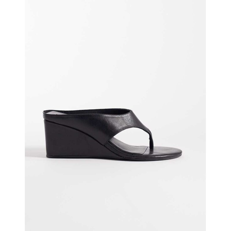 Tony Bianco Swift heeled wedge sandals in black leather