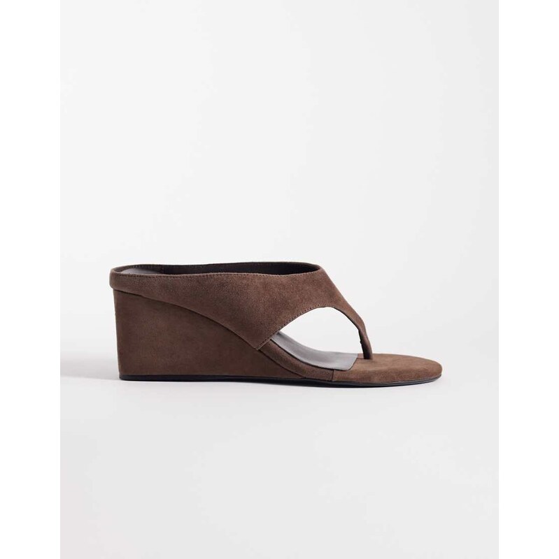 Tony Bianco Swift heeled wedge sandals in espresso suede-Brown 115519708
