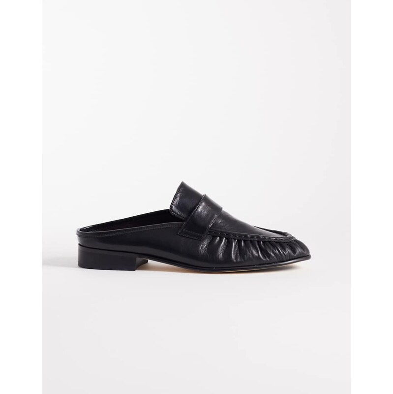 Tony Bianco Glacier loafer mules in black leather