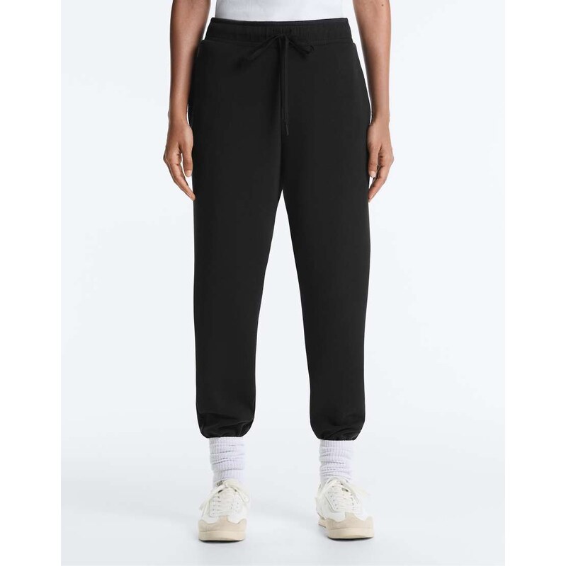 OYSHO Fitted trousers with rib details and modal in black 114403972
