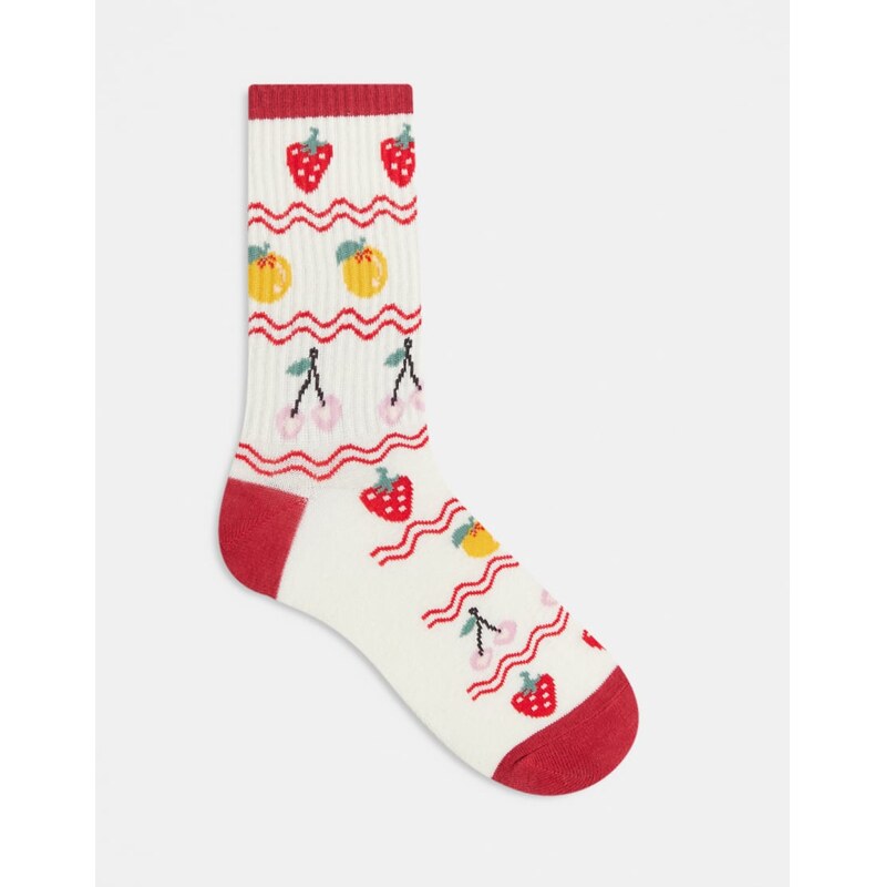 Accessorize multi fruit socks in cream-White 114403619