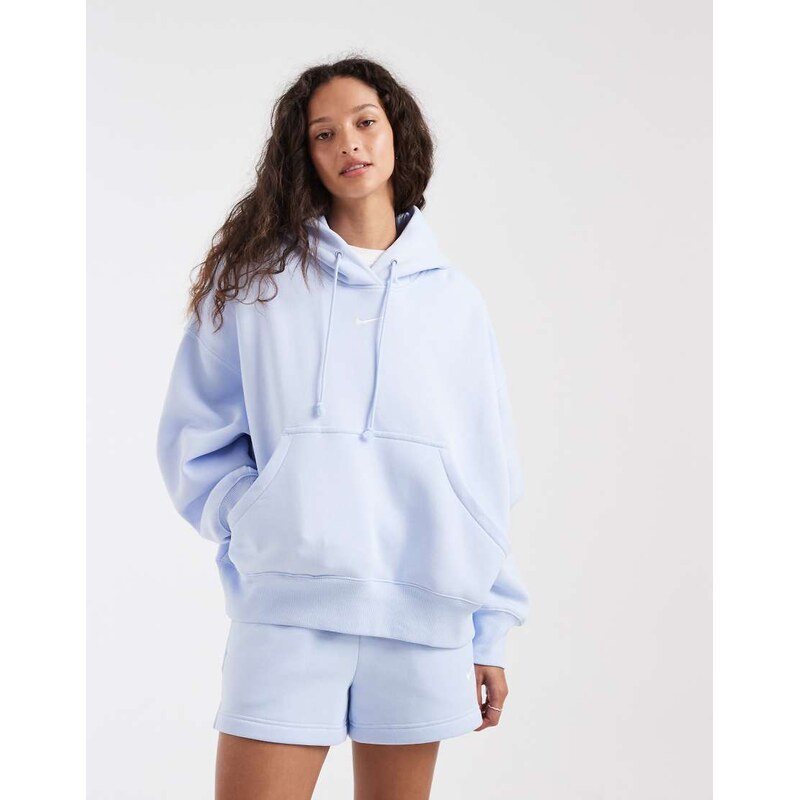 Nike Phoenix Fleece oversized hoodie in light blue