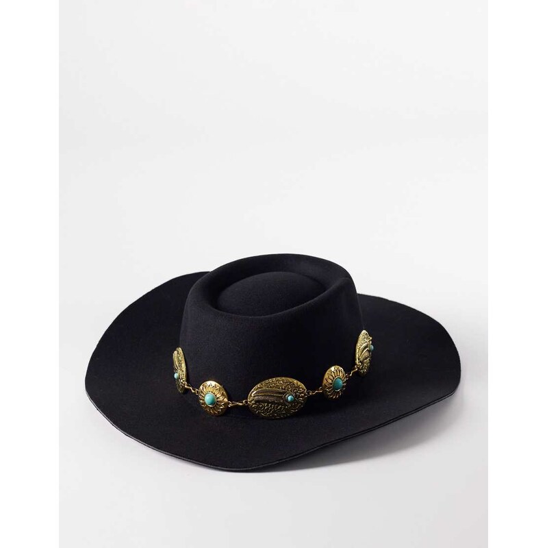 South Beach western trim cowboy hat in black 114403650