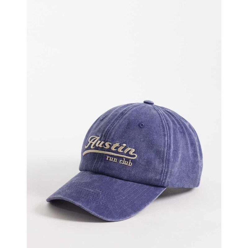 My Accessories austin washed cap in Navy