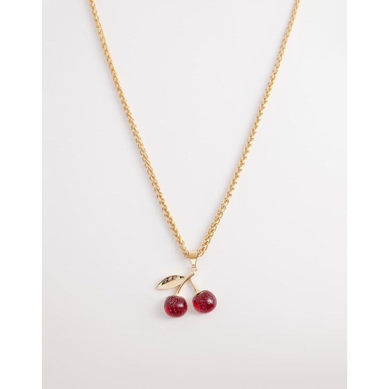 Accessorize resin cherry pendant necklace in gold 114403688
