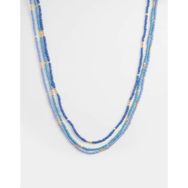 Accessorize delicate layered beaded necklace in blue 114413529