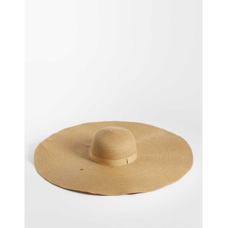 ASOS DESIGN oversized straw hat in natural-Neutral