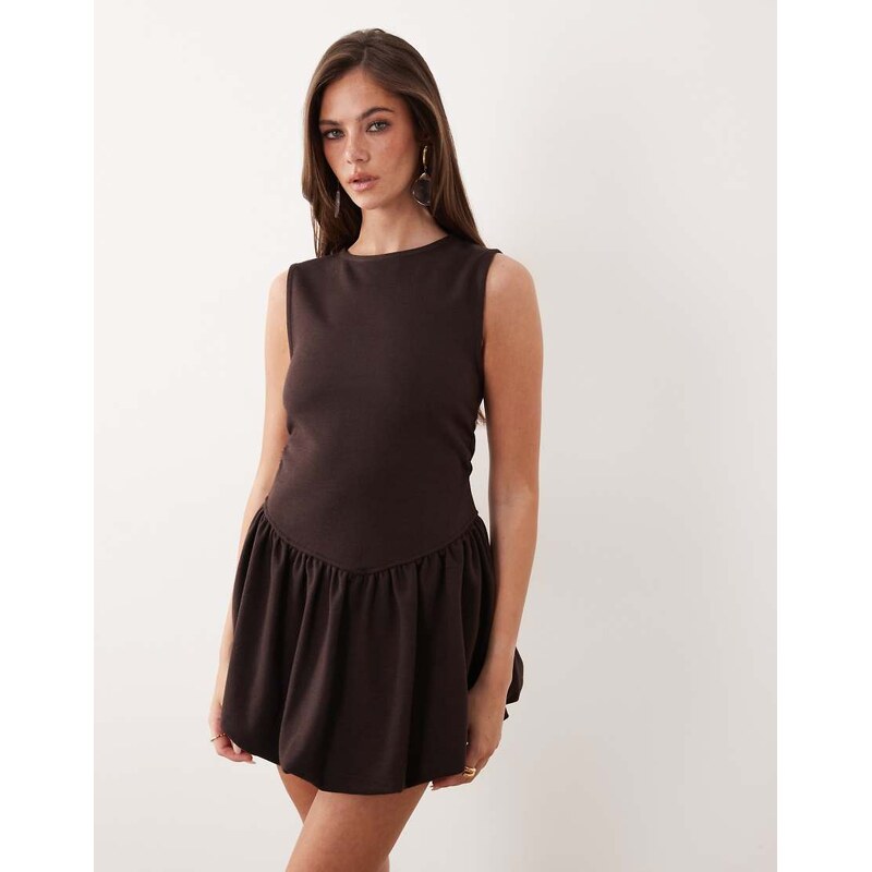 ASOS DESIGN interlock dropped waist bubble hem mini dress in