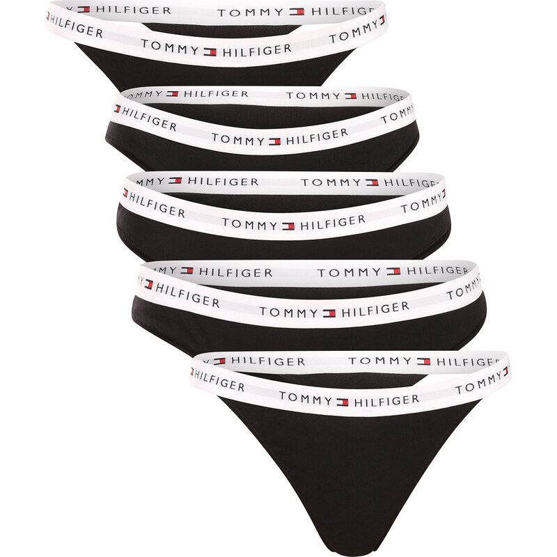 5PACK dámské kalhotky a tanga Tommy Hilfiger černé (UW0UW06579 0R9) 114404446