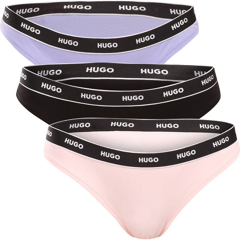 3PACK dámská tanga HUGO vícebarevná (50545680 964) 3