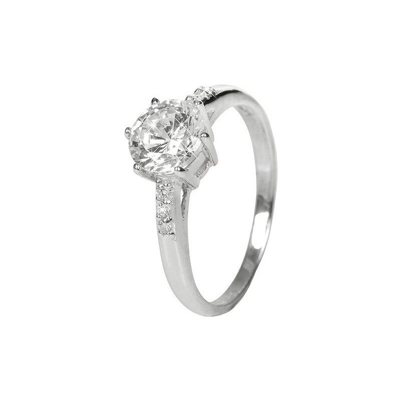 Troli Stříbrný zásnubní prsten s krystaly 426 154 00390 51 mm
