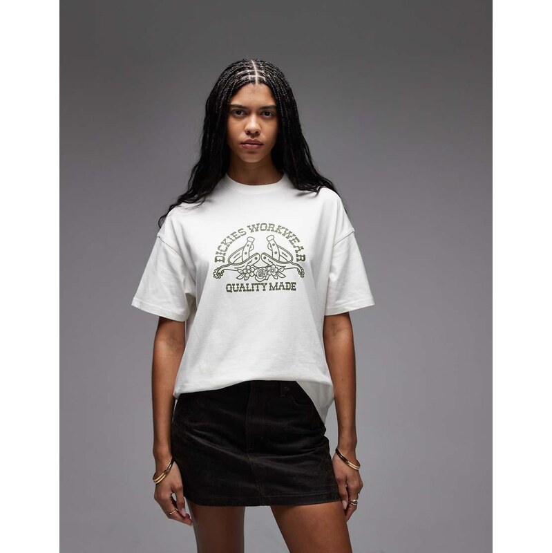 Dickies Bettsville baby tee in off white