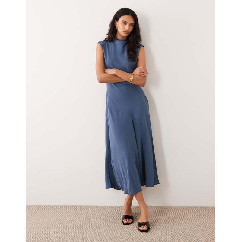 Mango sleeveless maxi dress in dusty blue