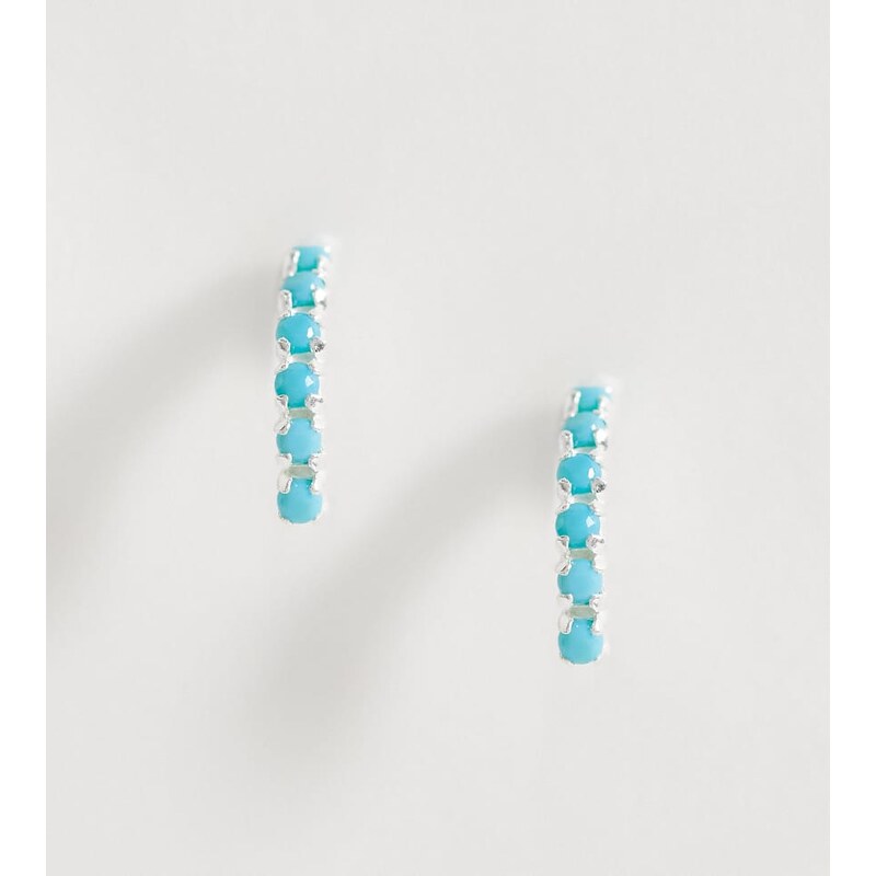 Kingsley Ryan faux turquoise hald hoop in sterling silver 114406383
