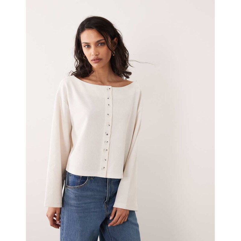 Miss Selfridge button through slash neck cardigan with flared