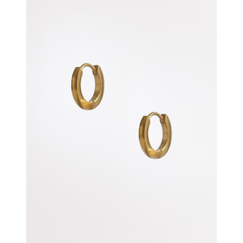 ASOS DESIGN waterproof stainless steel 9mm huggie hoop earrings