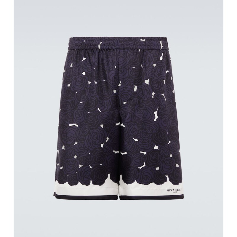 Givenchy Floral silk twill shorts